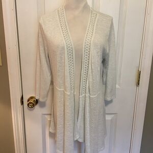 TORRID OPEN FRONT CARDIGAN SWEATER SZ 1 CROCETTE BOHO BEACH COTTAGE CORE